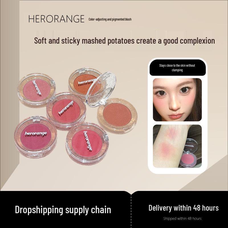 HERORANGE Color-Changing Blush Cream – Natural Nude Makeup with Potato Mash Texture for a Girly Vibe