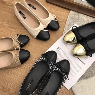 Color Matching Single Shoes Flat Bottom Bow with Skirt Light Mouth Mary Jane Shoes