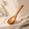 Wooden Soup Spoon with Hanging Hole Wood LongHandled Deep Bowl Kitchen Utensil for Ramen,