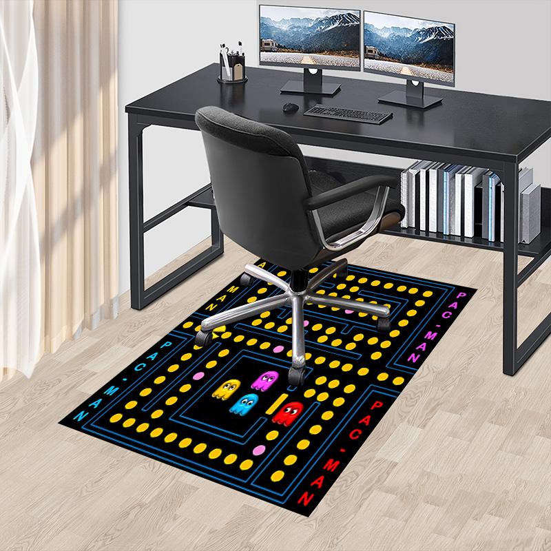 1pc Pacman Adventure Carpet for Playroom Bedroom Living Room Sofa Home Decor,kids Game Area Rug Non-slip Floor Mat Y730139