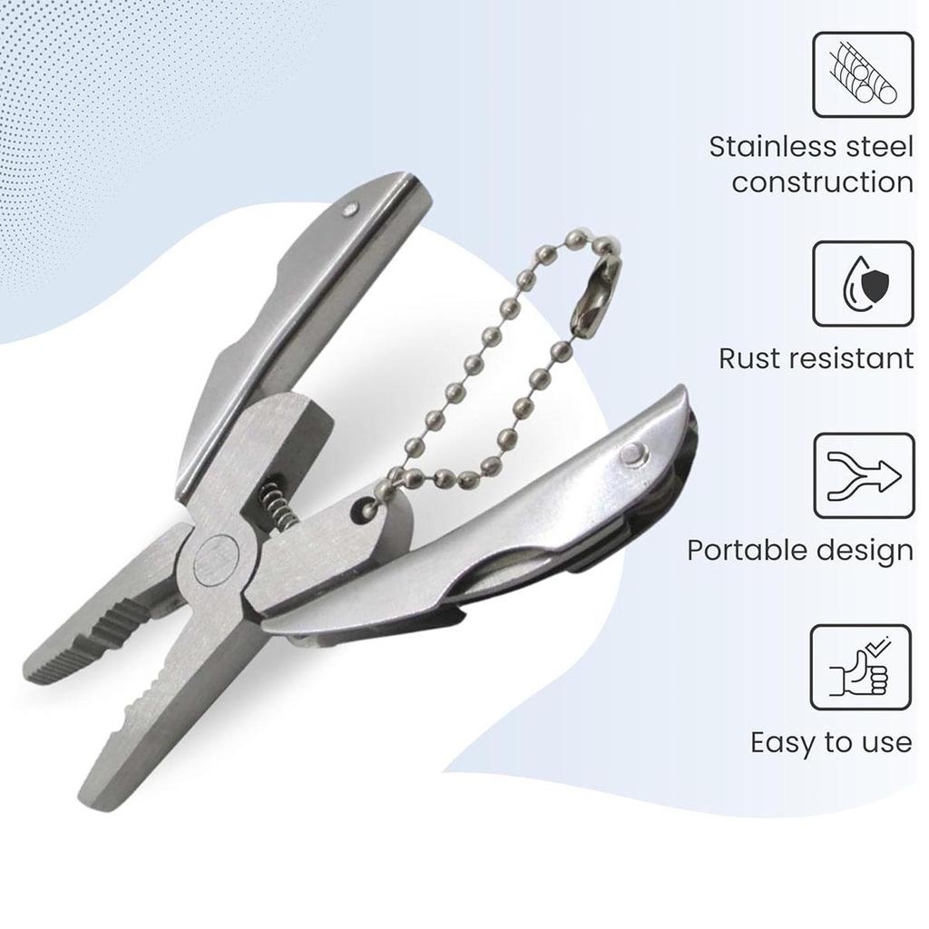 Cacciavite portachiavi multiuso compatto, pinze pieghevoli in acciaio inossidabile per riparazioni rapide, mini utensile portatile per uso esterno e progetti fai da te