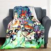 1 Stück Powerpuff Girls Flanell-Kuscheldecke HD-Druck Leicht Weich Warm Ganzjahresdecke für Sofa, Bett, Reisen, Camping Maschinenwaschbar