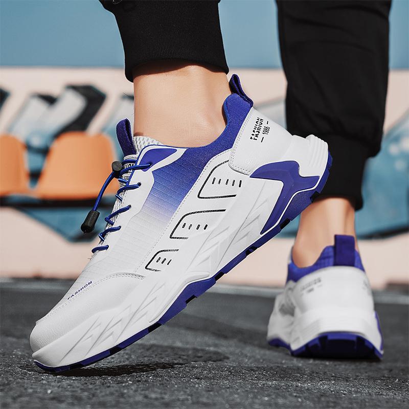 Fashion Mens Sports Shoes Leather Casual Comfortable Walking Shoes Outdoor Sports Breathable Lightweight Sneakers for Man