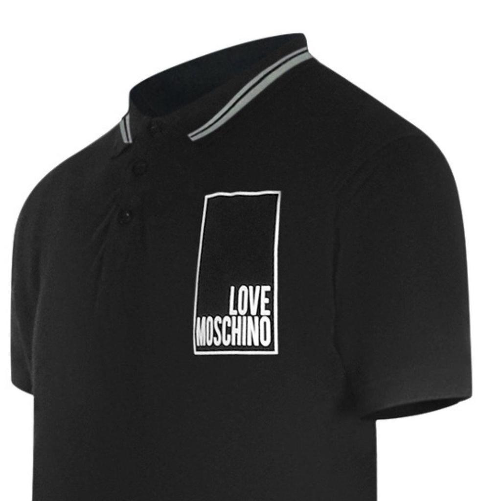 Love Moschino Mens Box Logo Cotton Polo Shirt