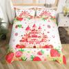 Rainbow Castle Duvet Cover King Queen Boys Girls Cartoon Girly Bedding Set Princess Castle Comforter Cover Bedroom Quilt Cover