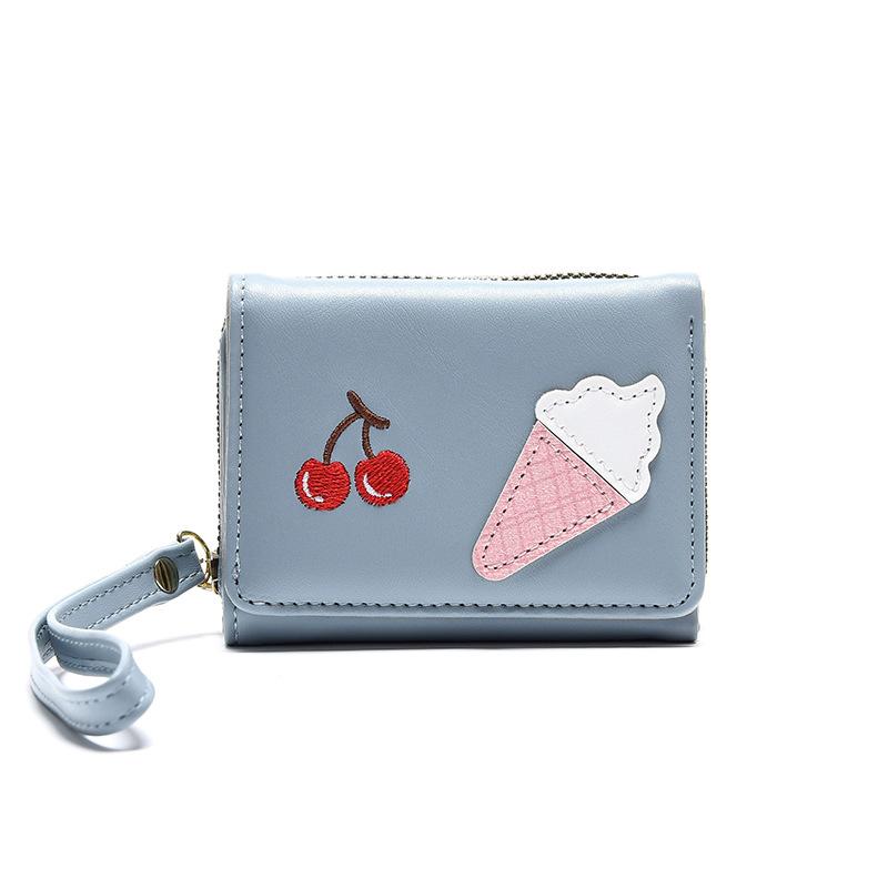 Wallet Women's Short New Ice Cream Cherry Simple Large Capacity Change Bag WaIIet