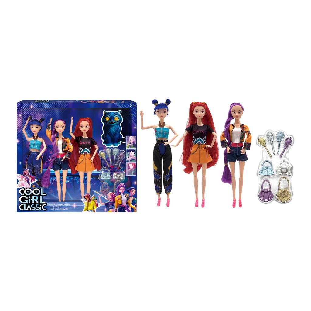 Fashionable Plastic Doll Figures Collection With Unique Stylish Outfits And Colorful Hairstyles Perfect Gift For Kids To And Creat