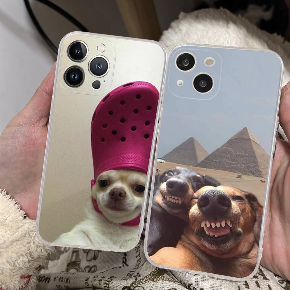 Funny Dog Cover Phone Case For iPhone 17 16 15 14 13 12 11 Pro Max Plus Mini Clear Soft Shell Thin Tpu