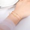 Cazador Stainless Steel Initial Letter Double Chains Bracelet for Women A-Z Alphabet Jewelry 2026 Bracelet On Hand Birthday Gift
