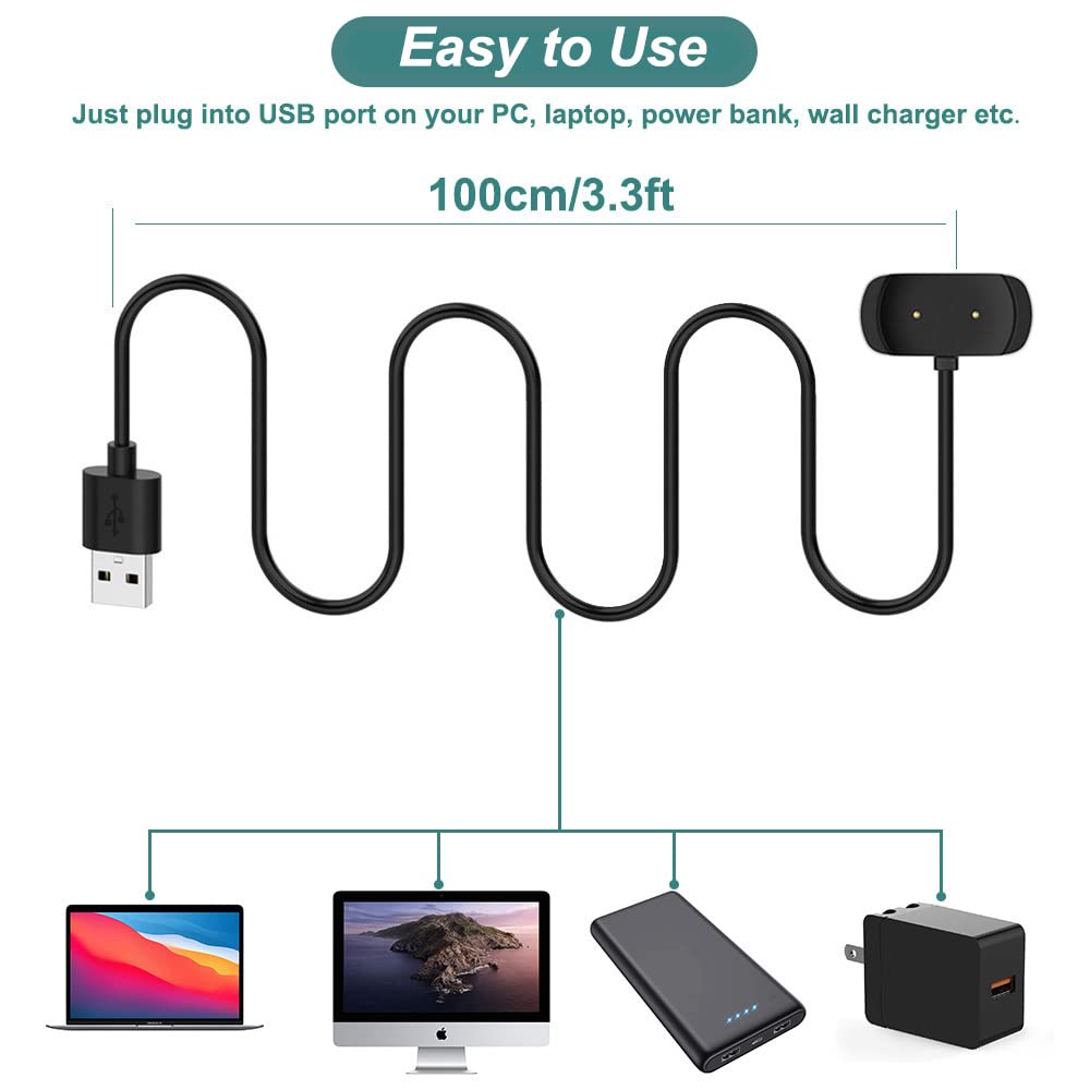 Xiaomi Ladegerät für Amazfit Bip 3/ Bip 3 Pro/ GTS 4 Mini/ Bip U Pro/GTS 2/ GTR 2/ GTS2 Mini/ GTS 2e/ T-Rex Pro Ladekabel mit Magnet 1m
