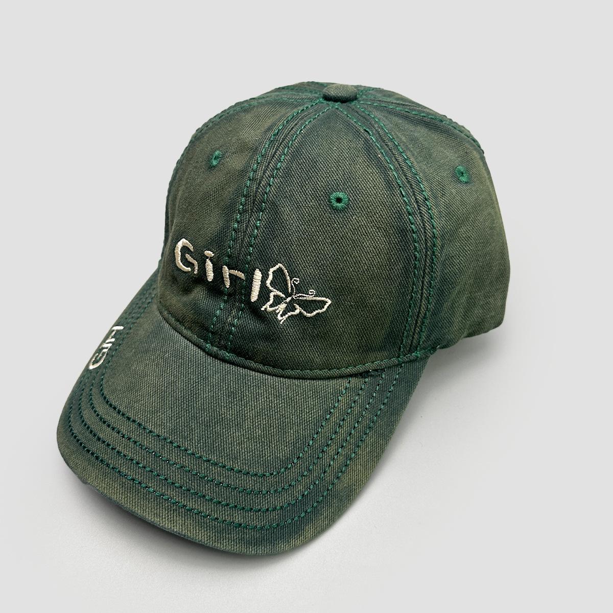 

New Korean Style Embroidered Butterfly Embroidery Baseball Hats For Women Men Sun Protection Hat Fashion Cotton Peaked Caps Adjustable