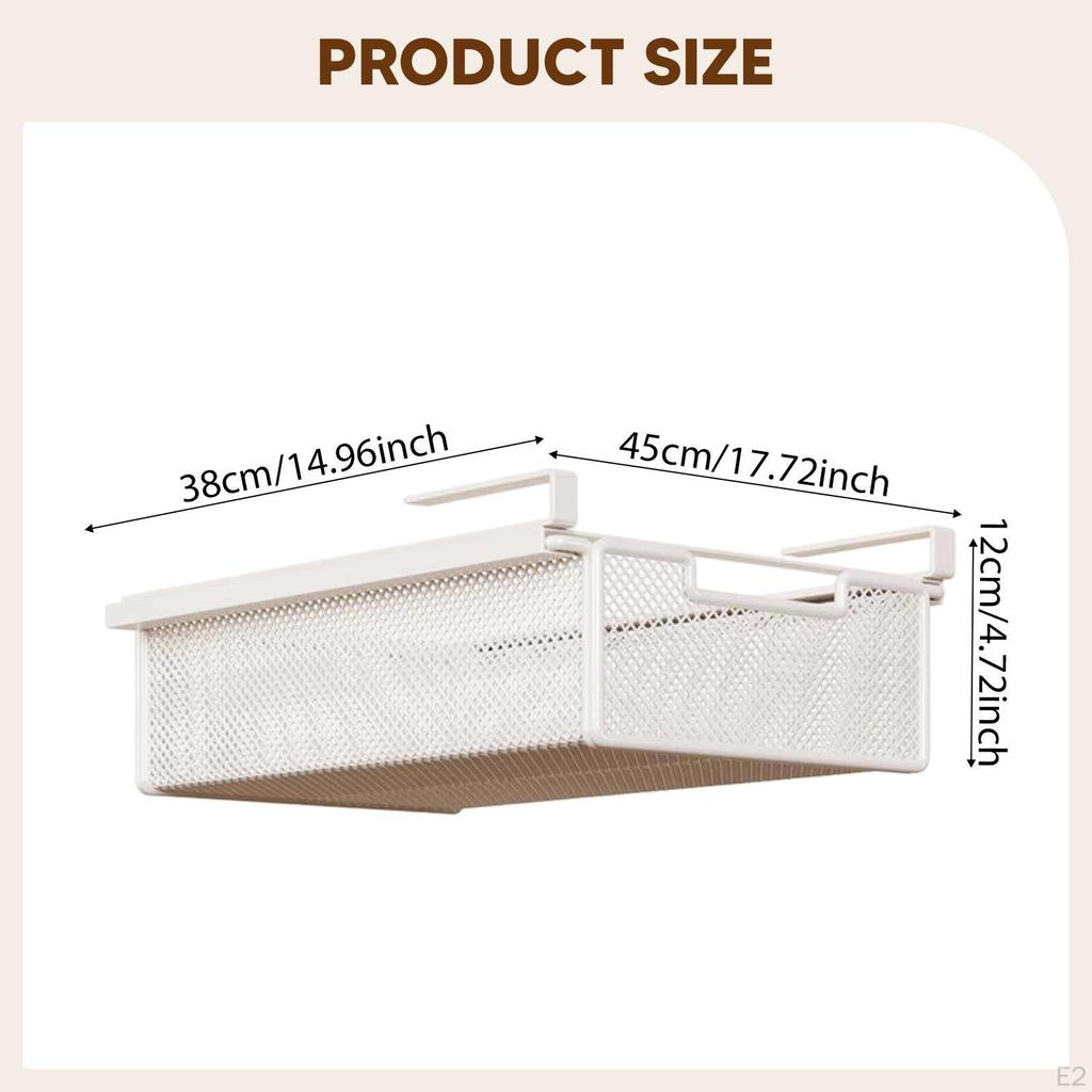 Under Shelf Storage Basket,Shelf Tray Easy Installation Desk Drawer Organizer Hanging Holder