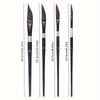 A Set of 4 Watercolor Brushes Designed for Professional Artists, Featuring Chisel Handles And an Ergonomic Ferrule Design