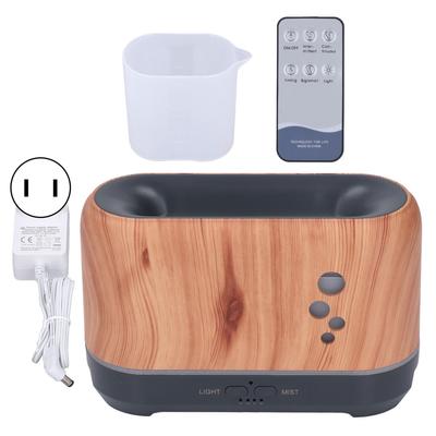 Diffuseur d'aromathérapie 200 ml à flamme creuse avec lumière d'ambiance, télécommande, humidificateur à brume pour