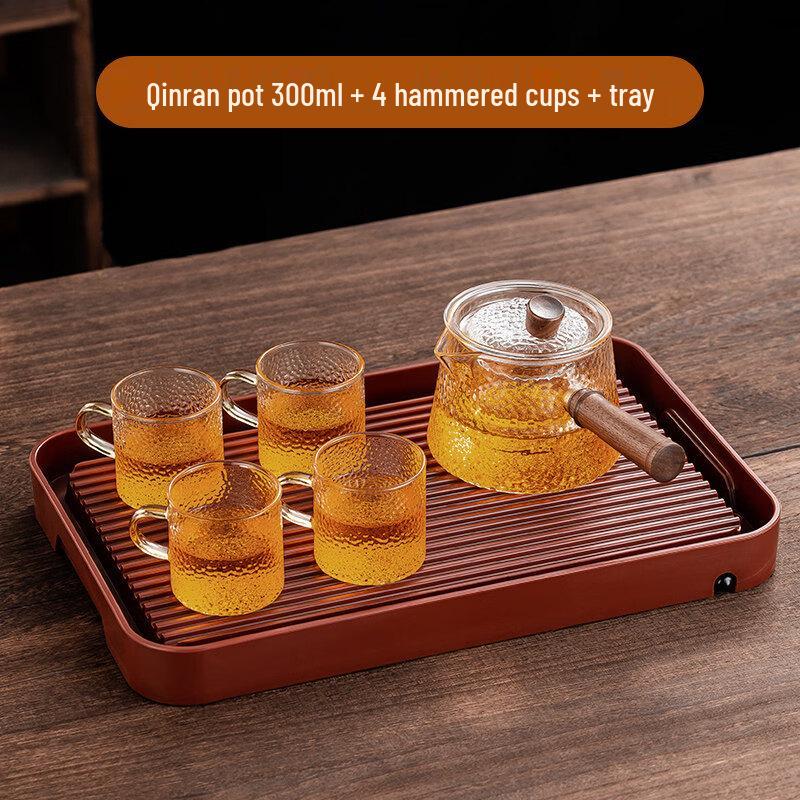 Жаропрочный стеклянный чайник ZISIZ с боковой ручкой