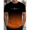 Men's T-Shirt Gradient Style "reset" Graphic Letter Print Mens Comfort Chic T Shirt Short Sleeve Quick Dry Oversized Apparel Top