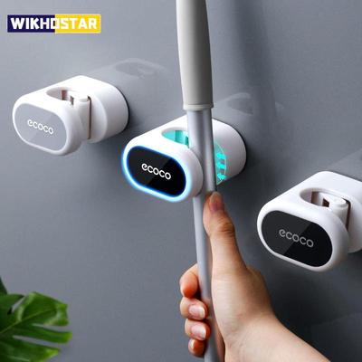 Soporte para fregona montado en la pared, gancho para fregona, cocina, baño, fregona, escoba, estante de almacenamiento, organizador para el hogar, estante de almacenamiento colgante de succión