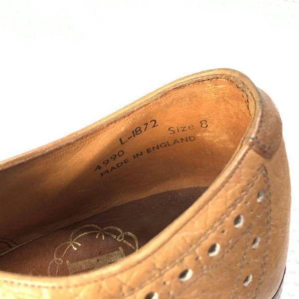 England 80s Vintage KF Size 8 26.5cm Wingtip All Leather Goodyear Brown(USED)