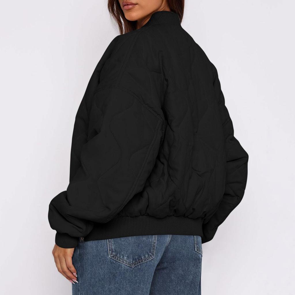 Women's Fashionable Oversized Solid-Color Top Casual Long-Sleeve Jacket