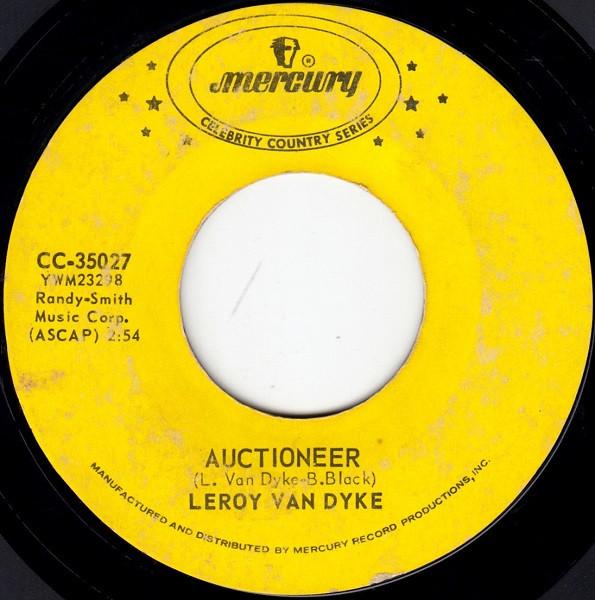 7inch Record LEROY VAN DYKE  Auctioneer  Walk On By CC35027 Mercury 1972 US Pop Used