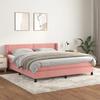Exclusive House - Bed Slat Base with Pink Mattress 180x200 Cm Velvet