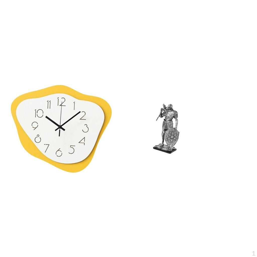 Acrylic Knight Wall Clock Hanging Modern Office Ornament Timepiece Silent Resin Abstract Figure