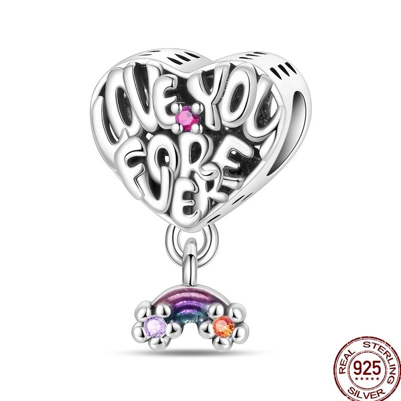 100% Copper Sister Friend Charm Love Heart Blessing Series Suitable For 3Mm'S Bracelet Ladies Fine Jewelry Gift