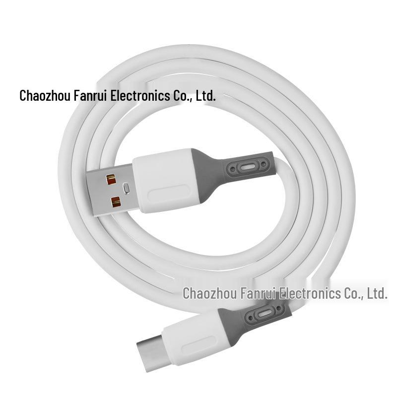 Liquid TPE Imitation Silicone Data Cable for Fast Charging - Compatible with Apple, Android, Huawei, Type-C, and Xiaomi Mobile Phones.