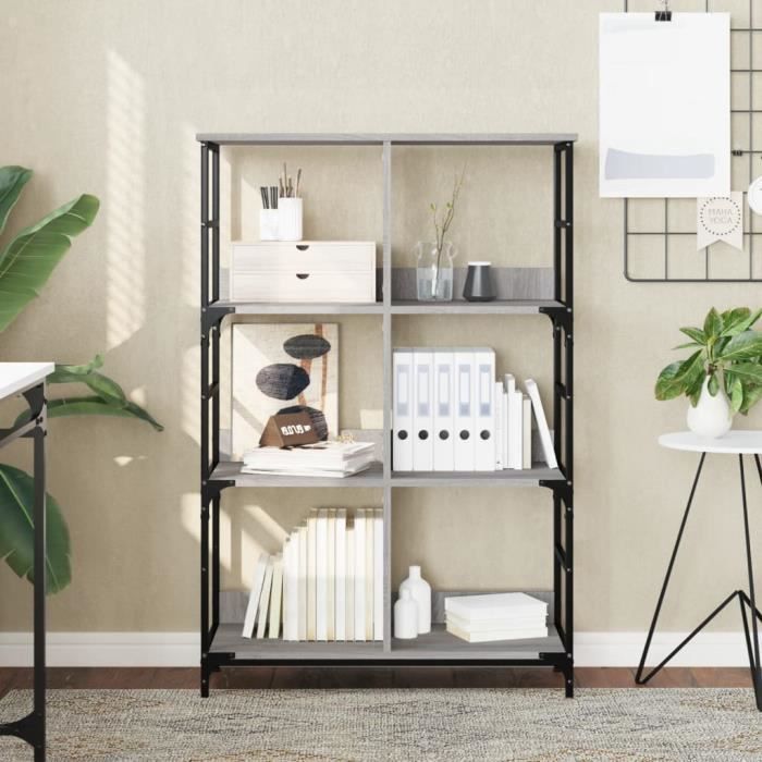 VidaXL Bibliothèque sonoma gris 78,5x33x117,5 cm bois d'ingénierie 835252