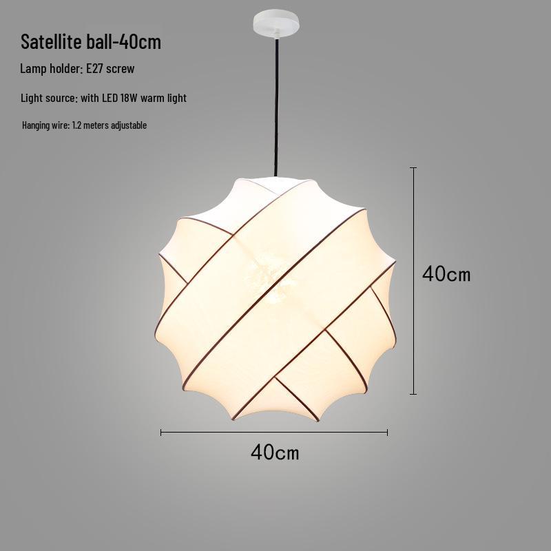 Zen Lantern: Japanese Silk Fabric Pendant Light for Bedroom, Dining Room, and Bar