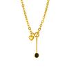 DIEYURO 316L Stainless Steel Heart Black Stone Pendant Necklace For Women New Trend Girls OT-Buckle Chain Jewelry Festive Gifts