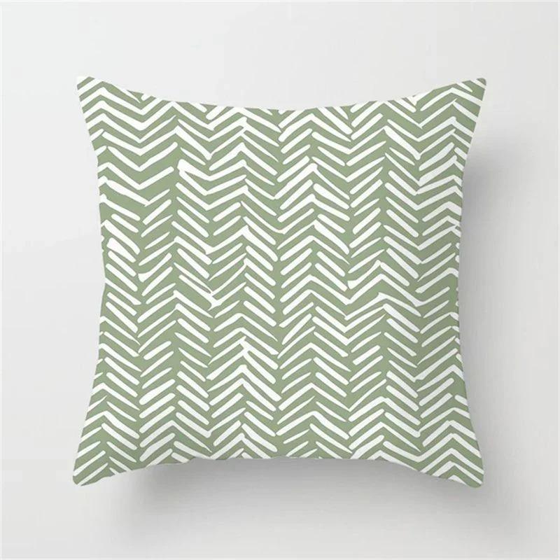 Green Pillowcase Printed Cushion Cover Abstract Geometric Sofa Decoration