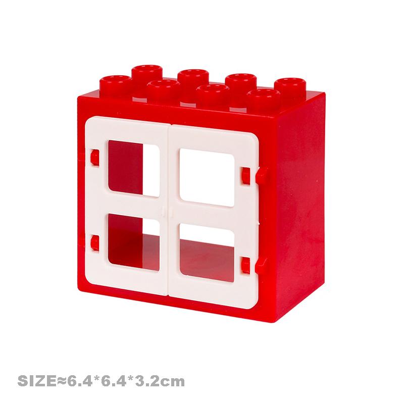Große Bausteine Haus Zubehörteile Dach Fenster Wand Konstruktion Zusammenbauen Duplo Steine Lernspielzeug für Kinder Geschenk