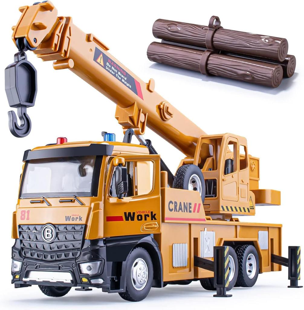 Huang Yem Construction Vehicle Toy Car Crane Toy Construction Truck Work Vehicle Work Vehicle Alloy Construction Car with Telescopic Boom Structure
