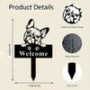 Metal French Bulldog Memorial Garden Stake Sign Yard Marker