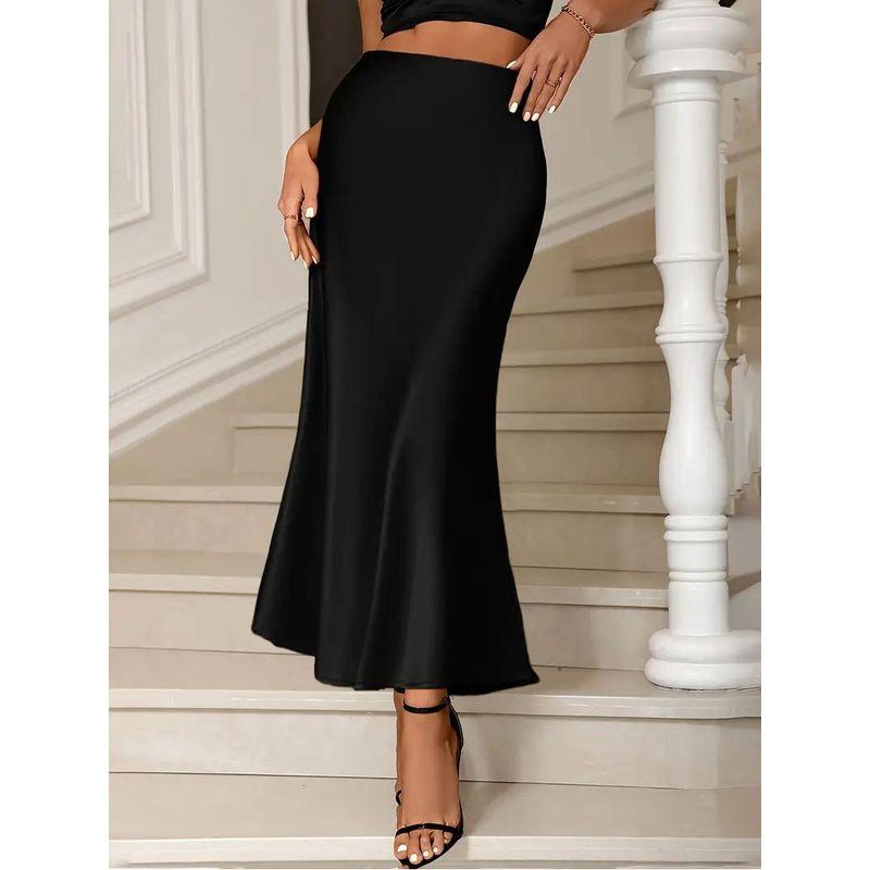 Fashion New Fashion Casual High Waist Sheath Fishtail Skirt Solid Color Slim Fit Skirt