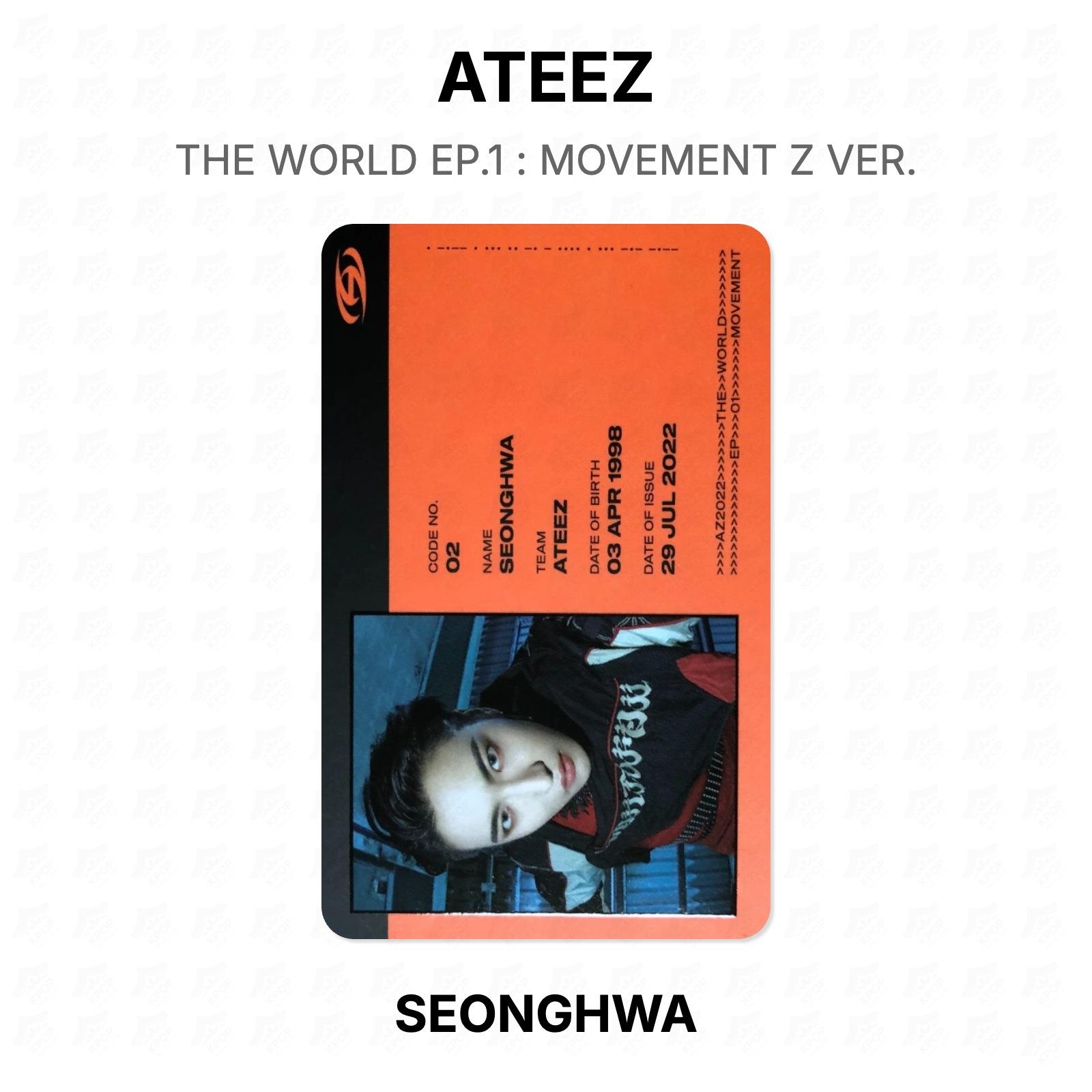 ATEEZ МИР EP.1 : ДВИЖЕНИЕ Z VER. Официальная фотокарта SEONGHWA
