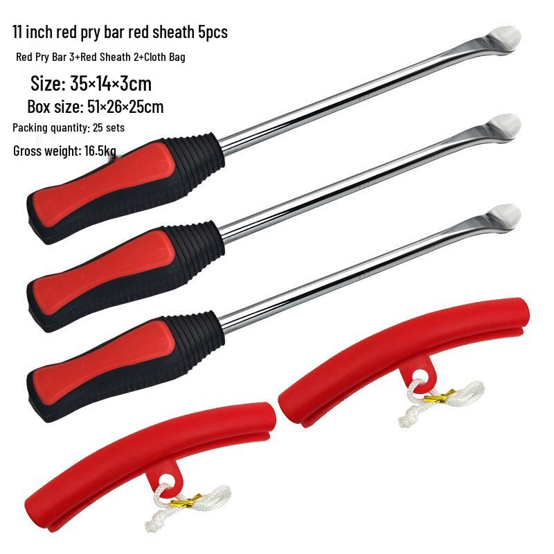 Motorcycle Tire Repair Pry Bar Set with Rim Protectors