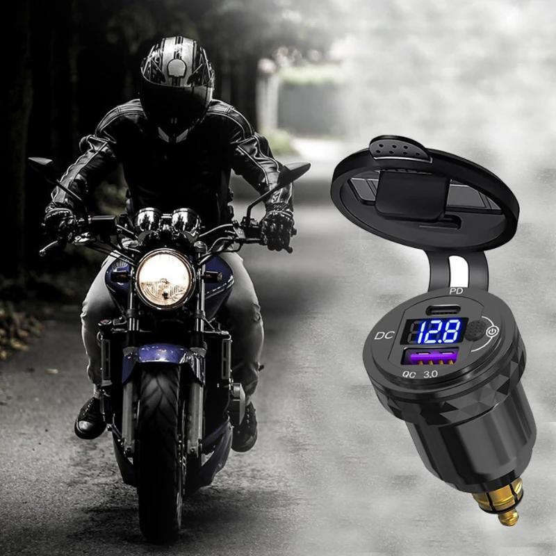 30W QC3.0 USB Type C PD Fast Charger Power Adapter Hella DIN Plug Socket For BMW R1250 1300GS For Ducati For Triumph Motorcycle