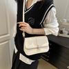 Retro solid color shoulder bag texture PU women's bag autumn new small square bag trend niche versatile messenger bag