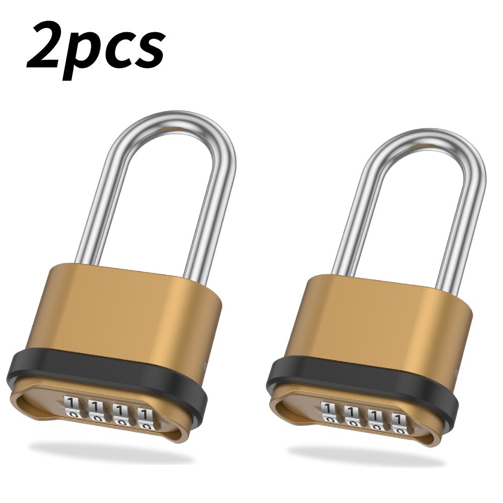 4-Digit Number Combination Padlock Zinc Alloy Sturdy Password Code Lock Waterproof Strong Hardened for Indoor Outdoor Fence Door