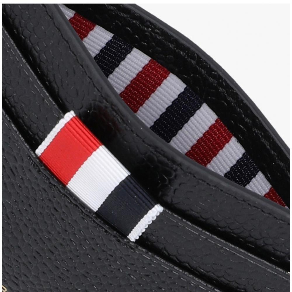Thom Browne Pebble Grain Three Stripe Tab Punching Hector Card Case Uaw085a 001