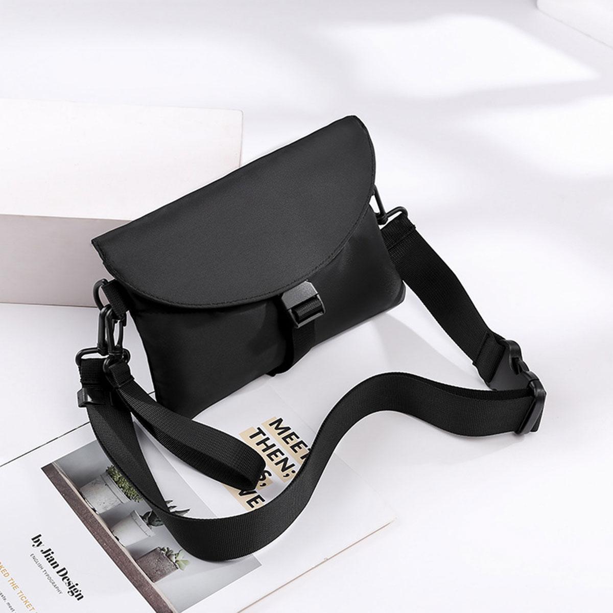 

Men Nyl Chest Pack Cellphe Pouch Outdoor Sports Cross-body Bag Casual Running Cycling Sling Bag чёрный