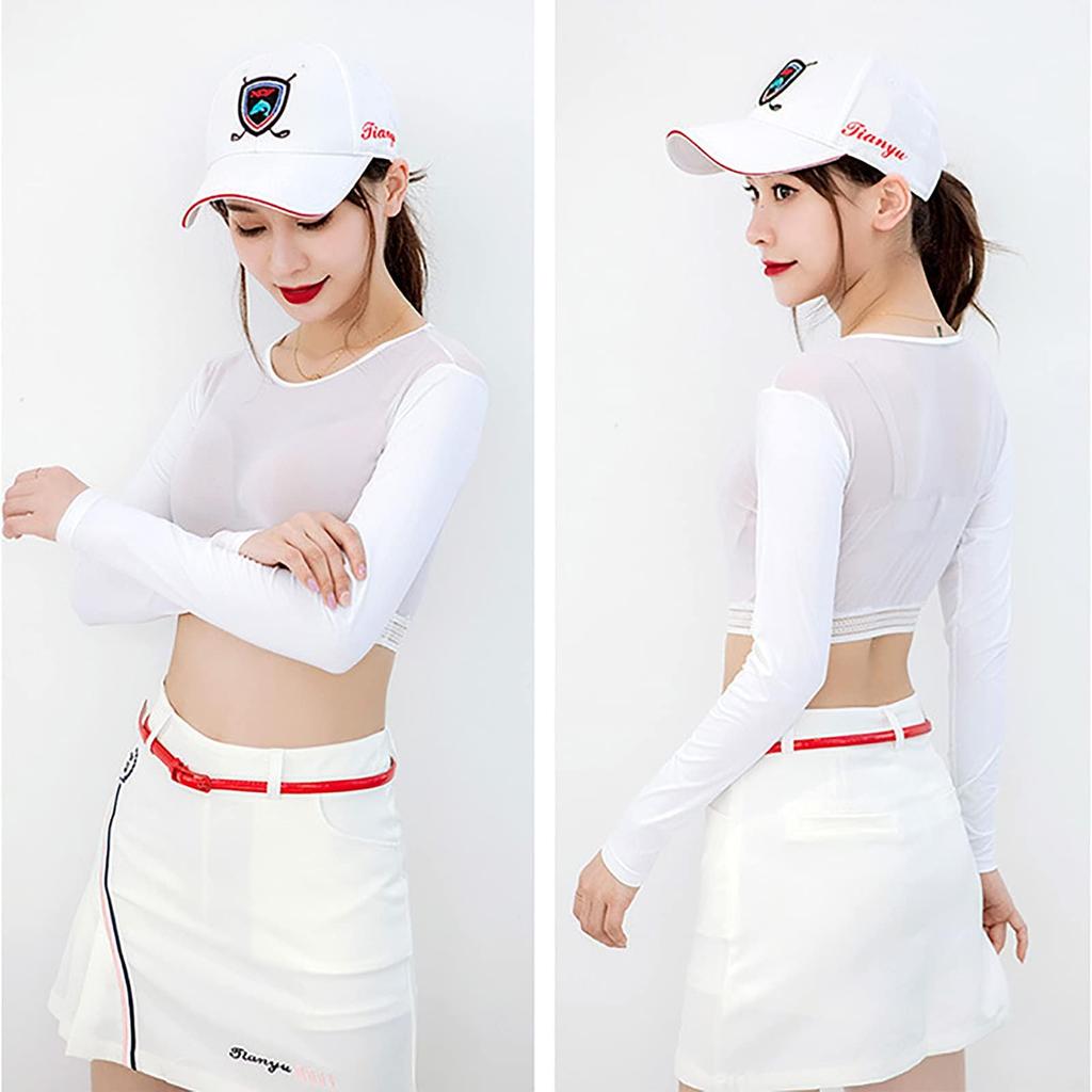 Golf Inner UV Long Arm Cool Golf Wear for Sweat Quick Sports Sun Outdoor [STARRYDANCE] Women's Shirt, Protection, Sleeve, Cover, Feeling, Women,