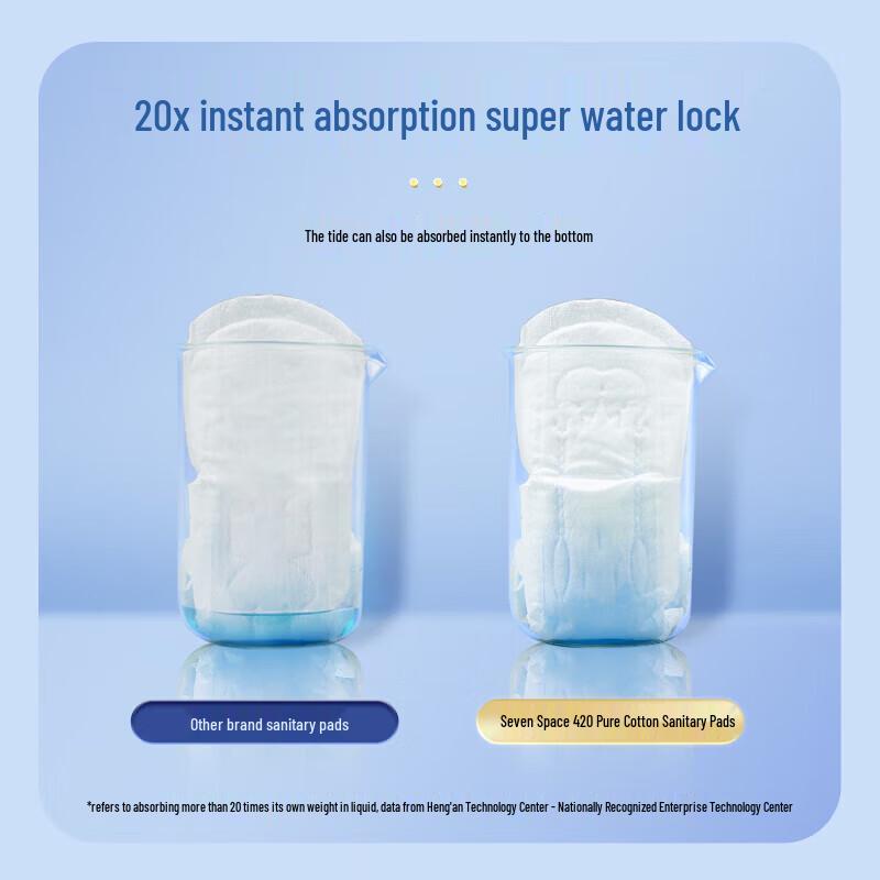 Space 7 Ultra-Thin Pure Cotton Overnight Sanitary Pads