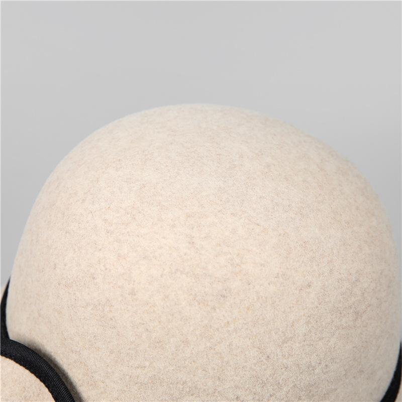 Pure Wool Thousand Gold Wind Elegant Fisherman Hat Children Autumn and Winter Temperament Basin Hat Retro Top Hat