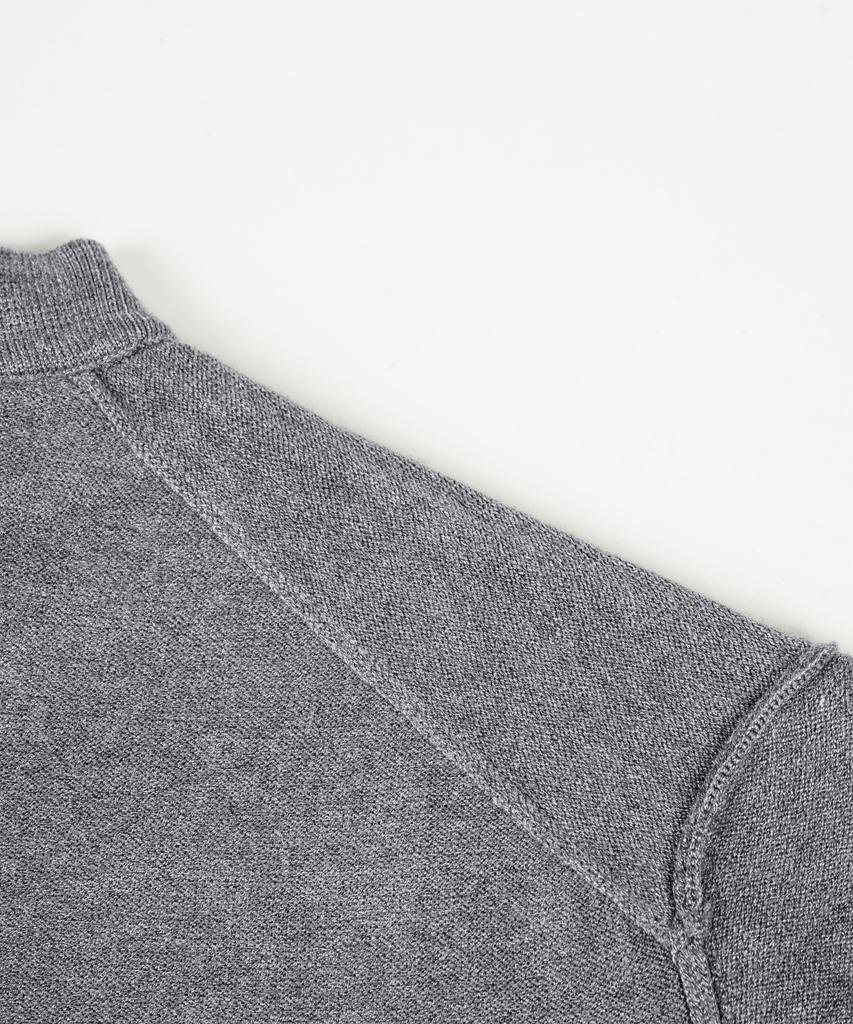 BIRBANTE Soft Washable Collared Knit - Melange Grey