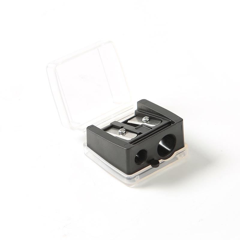 Dual-Hole Makeup Pencil Sharpener with Lid for Lip Liner, Eyeliner, and Eyebrow Tools