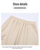 Mom's Summer Ice Silk Wide-Leg Pants - Loose, Casual, Nine-Point for Middle-Aged & Elderly Women
