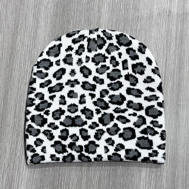 

Шапки Y2K с леопардовым принтом, вязаные, мужские и женские жаккардовые шапки для занятий спортом на открытом воздухе, для верховой езды, Европа и США, теплая шапка